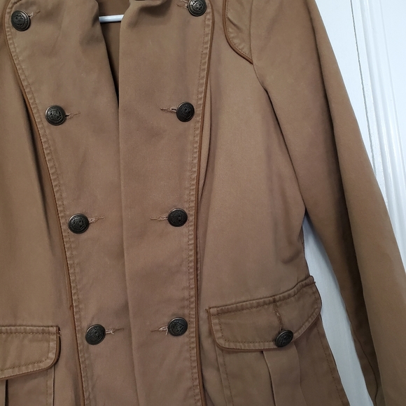 ana Military Blazer Jacket Coat Khaki Tan Stays Op - Picture 4 of 7
